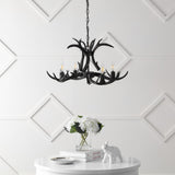 Eldora Rustic Farmhouse Adjustable Resin Antler LED Chandelier