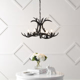 Eldora Rustic Farmhouse Adjustable Resin Antler LED Chandelier