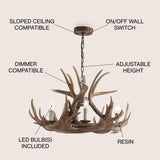 Rudolph Adjustable Resin Antler LED Chandelier