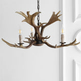 Eldora Rustic Resin Antler Chandelier with Adjustable LED Lighting