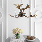 Eldora Rustic Resin Antler Chandelier with Adjustable LED Lighting