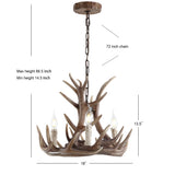 Rudolph Adjustable Resin Antler LED Chandelier
