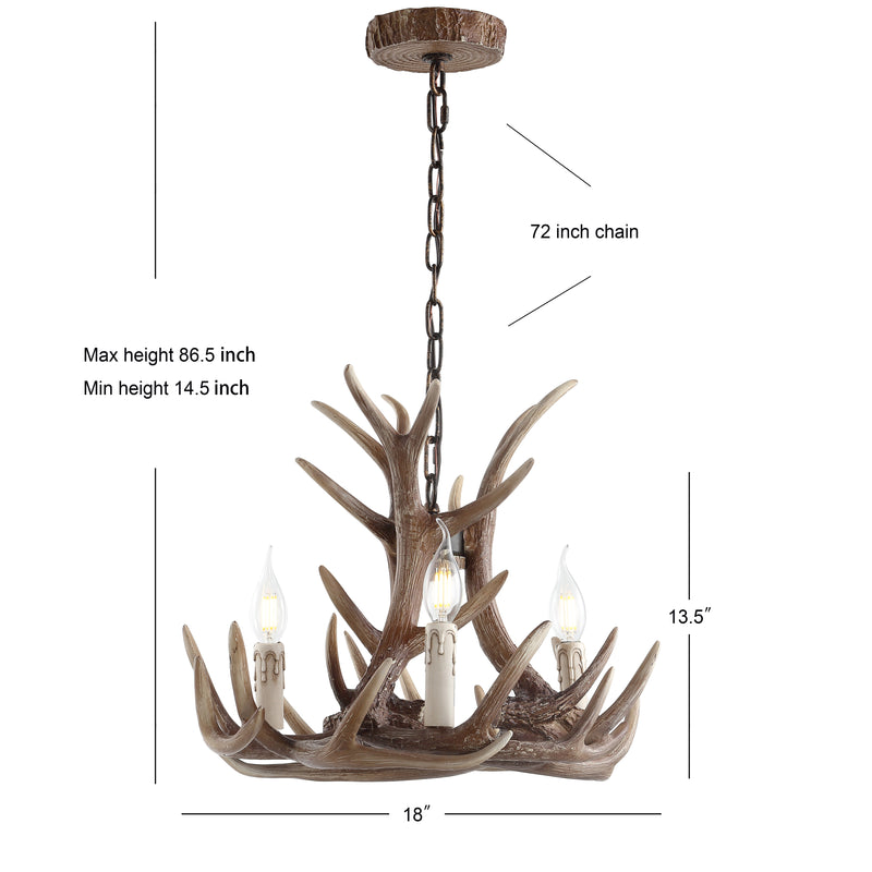 Rudolph Adjustable Resin Antler LED Chandelier