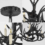 Rudolph Adjustable Resin Antler LED Chandelier