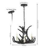 Rudolph Adjustable Resin Antler LED Chandelier