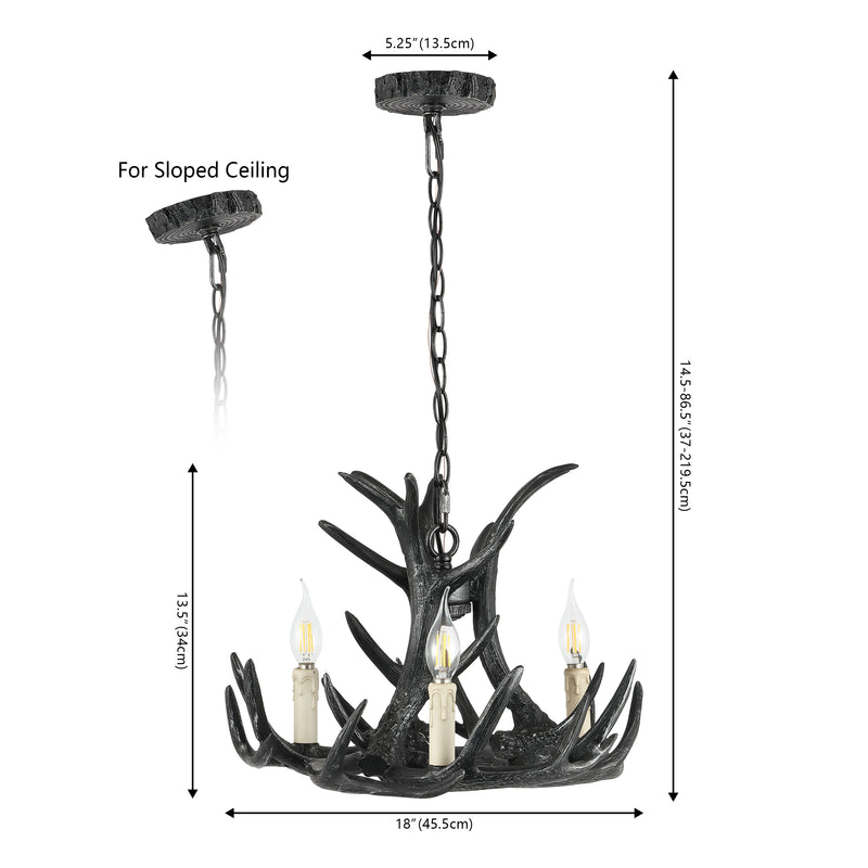 Rudolph Adjustable Resin Antler LED Chandelier