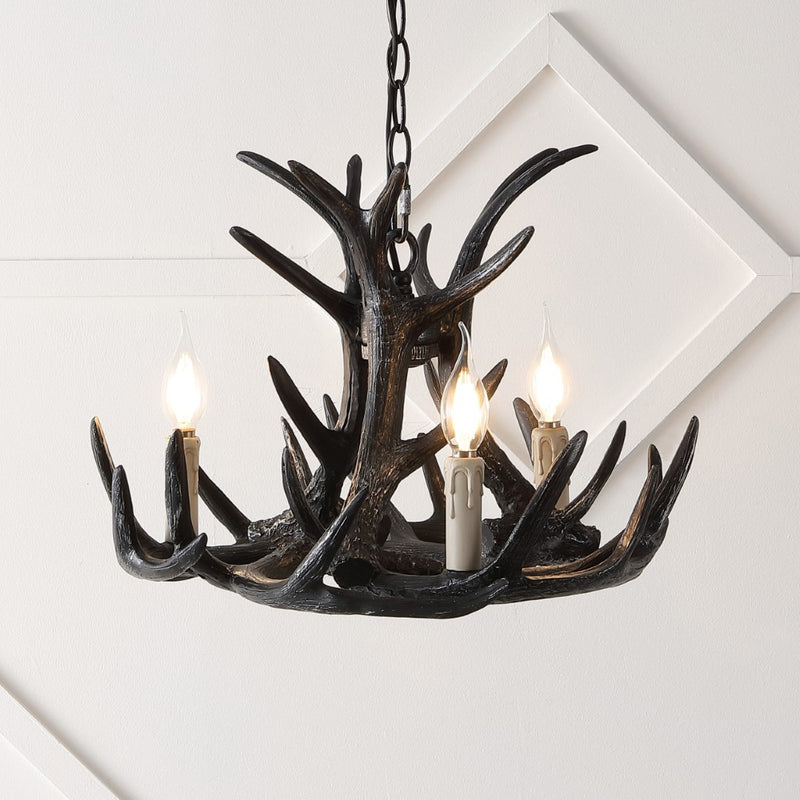 Rudolph Adjustable Resin Antler LED Chandelier