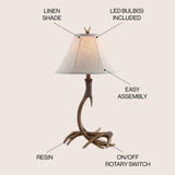 Antler 27.5" Rustic Resin LED Table Lamp - JONATHAN Y