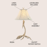 Antler 27.5" Rustic Resin LED Table Lamp - JONATHAN Y