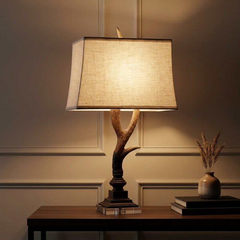 Antler 29.5" Rustic Resin/Crystal LED Table Lamp Brown/Clear – AI-ON