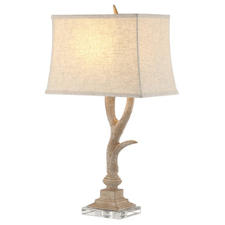 Antler 29.5" Rustic Resin/Crystal LED Table Lamp - JONATHAN Y