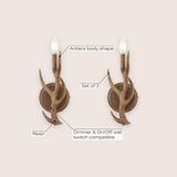 Cody 5.5" 1-Light Southwestern Bohemian Resin/Iron Faux Antler LED Sconce - JONATHAN Y