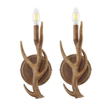 Cody 5.5" 1-Light Southwestern Bohemian Resin/Iron Faux Antler LED Sconce - JONATHAN Y