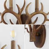 Oakley 13.25" 2-Light Southwestern Bohemian Resin/Iron Faux Antler LED Sconce - JONATHAN Y