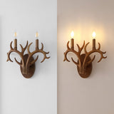 Oakley 13.25" 2-Light Southwestern Bohemian Resin/Iron Faux Antler LED Sconce - JONATHAN Y