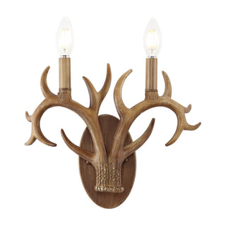 Oakley 13.25" 2-Light Southwestern Bohemian Resin/Iron Faux Antler LED Sconce - JONATHAN Y