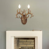 Oakley 13.25" 2-Light Southwestern Bohemian Resin/Iron Faux Antler LED Sconce - JONATHAN Y