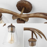 Wyatt Southwestern Bohemian Resin/Seeded Glass Faux Antler LED Vanity Light