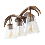 Wyatt Southwestern Bohemian Resin/Seeded Glass Faux Antler LED Vanity Light