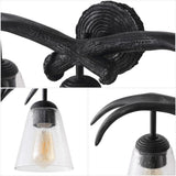Wyatt Southwestern Bohemian Resin/Seeded Glass Faux Antler LED Vanity Light