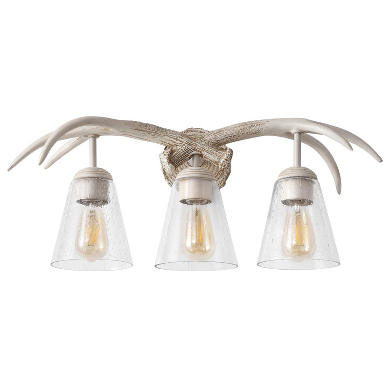 Wyatt Southwestern Bohemian Resin/Seeded Glass Faux Antler LED Vanity Light