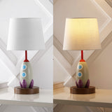Houston 17.5" Coastal Style Iron/Resin Rocket LED Kids' Table Lamp with Phone Stand and USB Charging Port