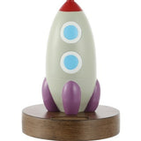 Houston 17.5" Coastal Style Iron/Resin Rocket LED Kids' Table Lamp with Phone Stand and USB Charging Port