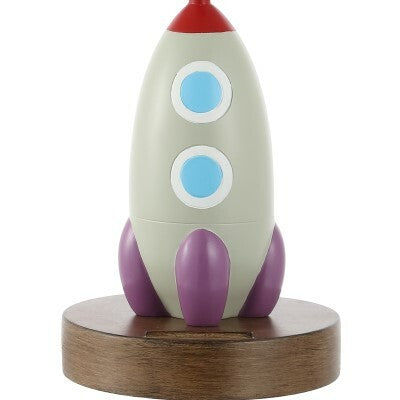 Houston 17.5" Coastal Style Iron/Resin Rocket LED Kids' Table Lamp with Phone Stand and USB Charging Port
