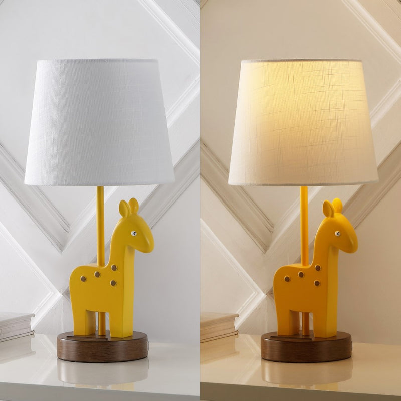 Sahara 17.5" Mid-Century Vintage Iron/Resin Giraffe LED Kids' Table Lamp with Phone Stand and USB Charging Port