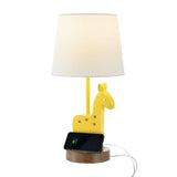 Sahara 17.5" Mid-Century Vintage Iron/Resin Giraffe LED Kids' Table Lamp with Phone Stand and USB Charging Port