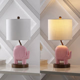 Ellie Bohemian Designer Iron/Resin Elephant LED Kids Table Lamp with Phone Stand and USB Charging Port