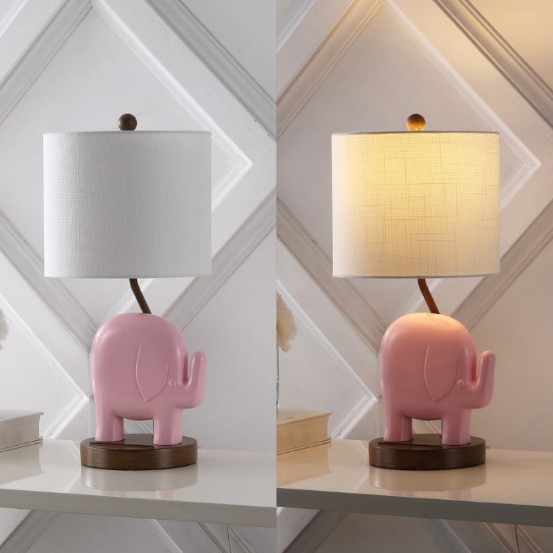 Ellie Bohemian Designer Iron/Resin Elephant LED Kids Table Lamp with Phone Stand and USB Charging Port