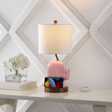 Ellie Bohemian Designer Iron/Resin Elephant LED Kids Table Lamp with Phone Stand and USB Charging Port