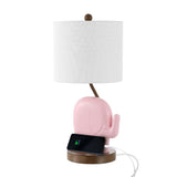 Ellie Bohemian Designer Iron/Resin Elephant LED Kids Table Lamp with Phone Stand and USB Charging Port