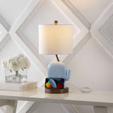 Ellie Bohemian Designer Iron/Resin Elephant LED Kids Table Lamp with Phone Stand and USB Charging Port