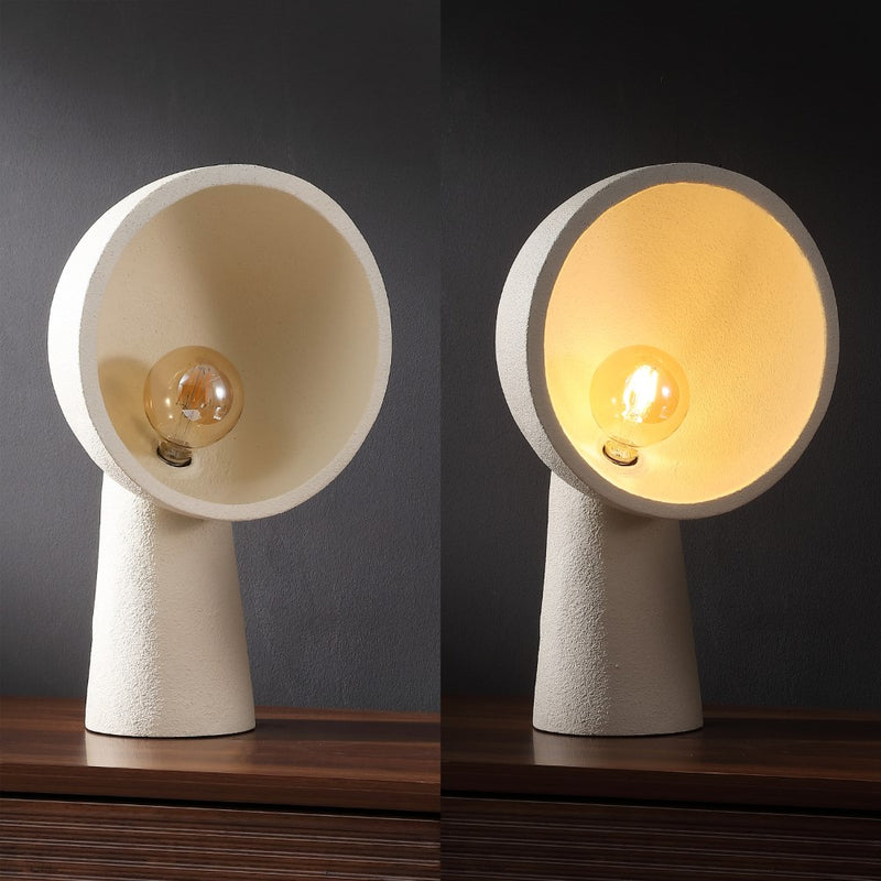 Claude 17.5" Contemporary Minimalist Resin Half-Globe Column LED Table Lamp