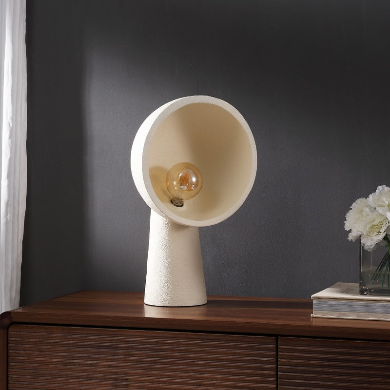 Claude 17.5" Contemporary Minimalist Resin Half-Globe Column LED Table Lamp
