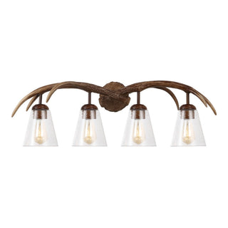 Wyatt Southwestern Bohemian Resin/Seeded Glass Faux Antler LED Vanity Light
