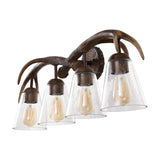 Wyatt Southwestern Bohemian Resin/Seeded Glass Faux Antler LED Vanity Light