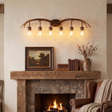 Wyatt Southwestern Bohemian Resin/Seeded Glass Faux Antler LED Vanity Light