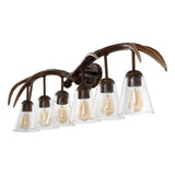 Wyatt Southwestern Bohemian Resin/Seeded Glass Faux Antler LED Vanity Light