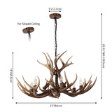 Eldora Rustic Resin Antler Chandelier with Adjustable LED Lighting