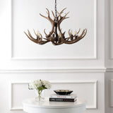 Eldora Rustic Resin Antler Chandelier with Adjustable LED Lighting