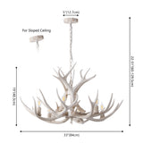 Eldora Rustic Farmhouse Adjustable Resin Antler LED Chandelier