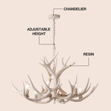 Eldora Rustic Farmhouse Adjustable Resin Antler LED Chandelier