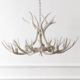 Eldora Rustic Farmhouse Adjustable Resin Antler LED Chandelier