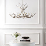Eldora Rustic Farmhouse Adjustable Resin Antler LED Chandelier