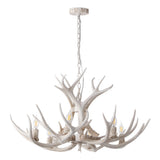 Eldora Rustic Farmhouse Adjustable Resin Antler LED Chandelier