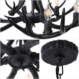 Eldora Rustic Farmhouse Adjustable Resin Antler LED Chandelier