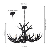 Eldora Rustic Farmhouse Adjustable Resin Antler LED Chandelier